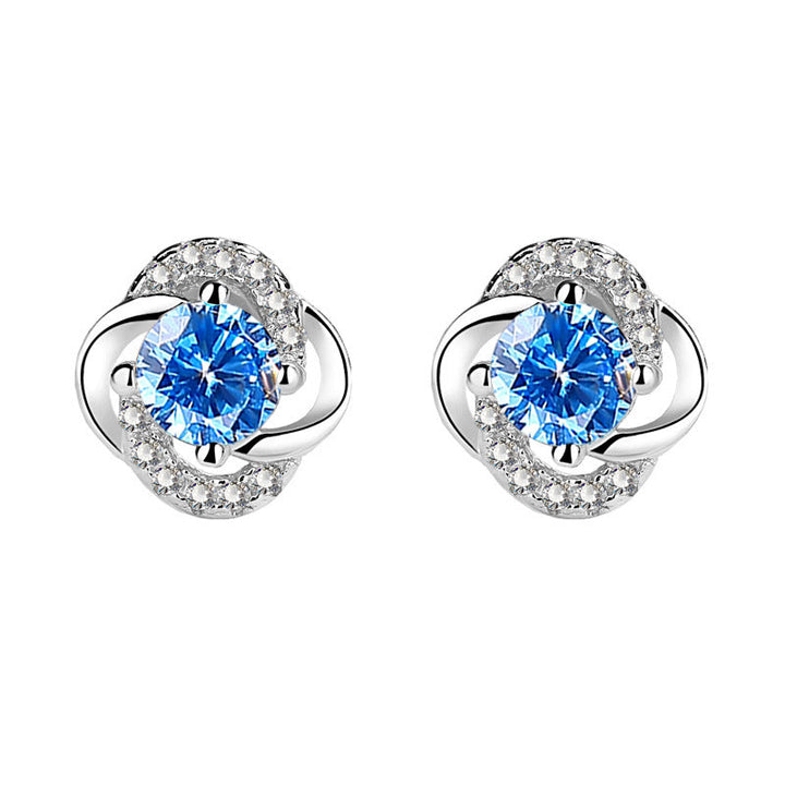 Stylish four-leaf Clover rhinestone Earrings