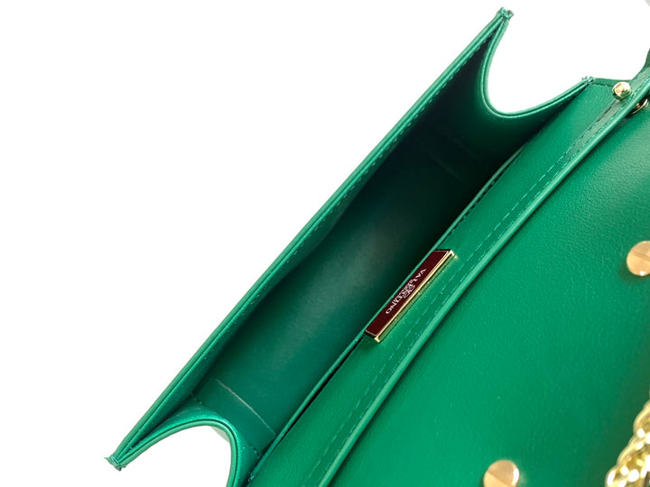 Green cowhide handbag-M8008