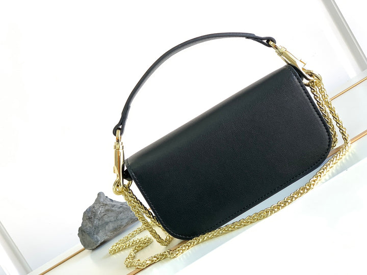 Black cowhide handbag-M8008