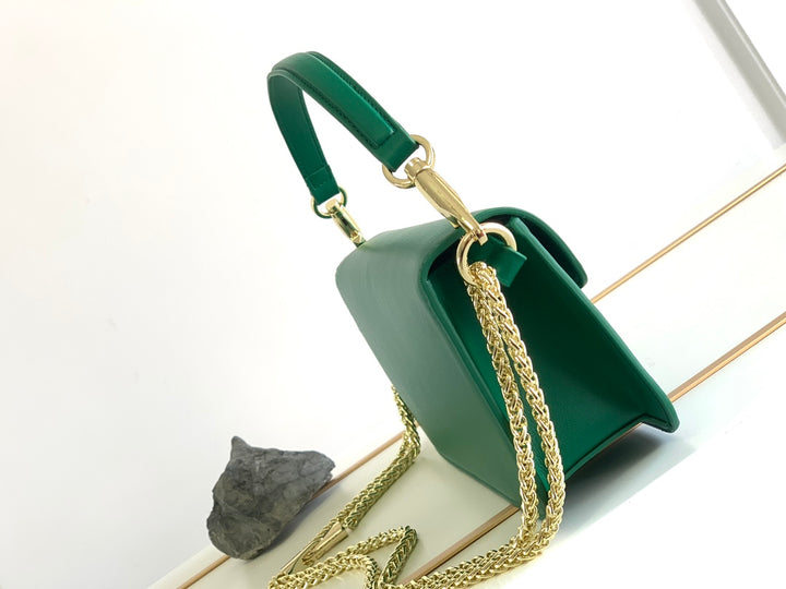 Green Large Cowhide Handbag-M8008