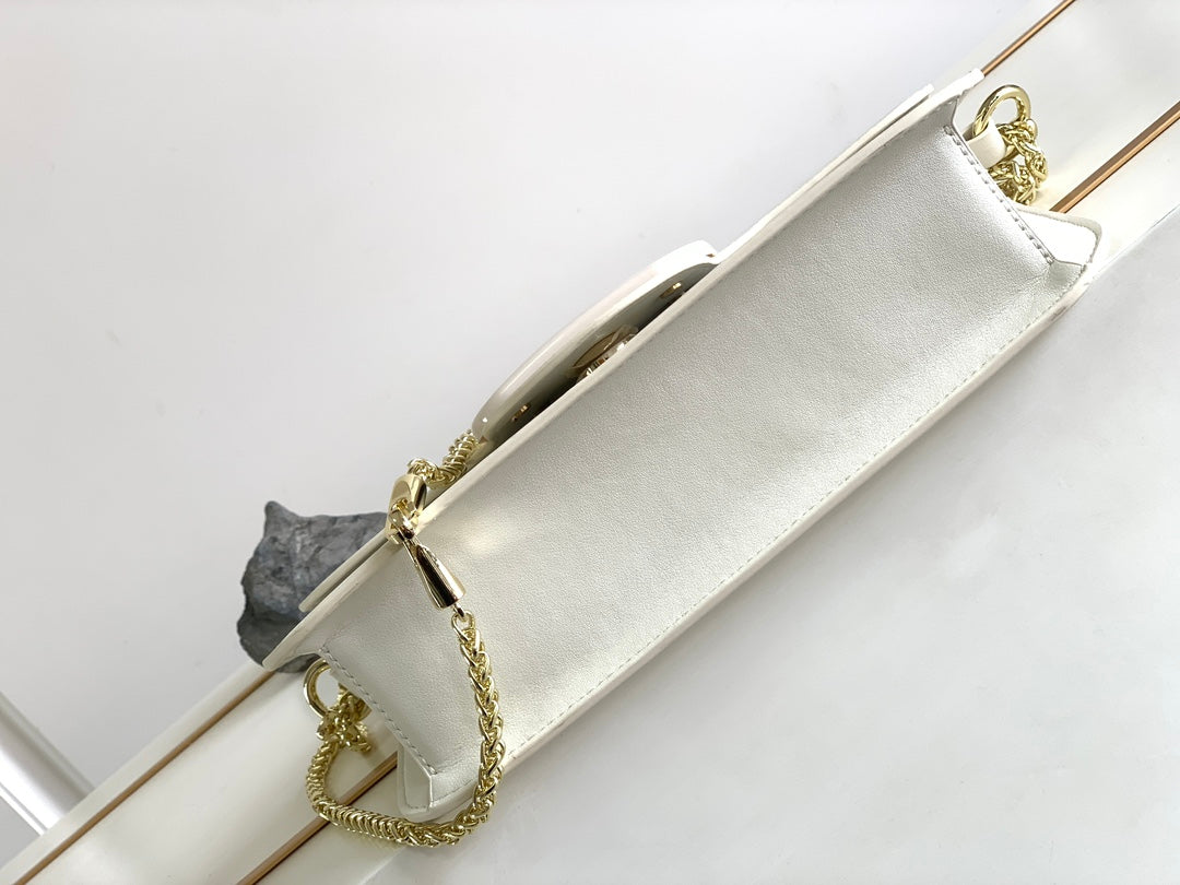 White Large Cowhide Handbag-M8008