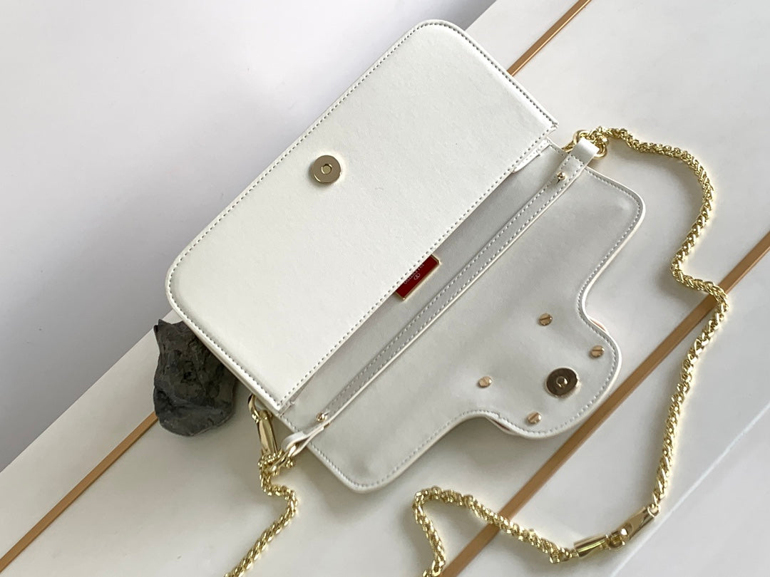 White Large Cowhide Handbag-M8008