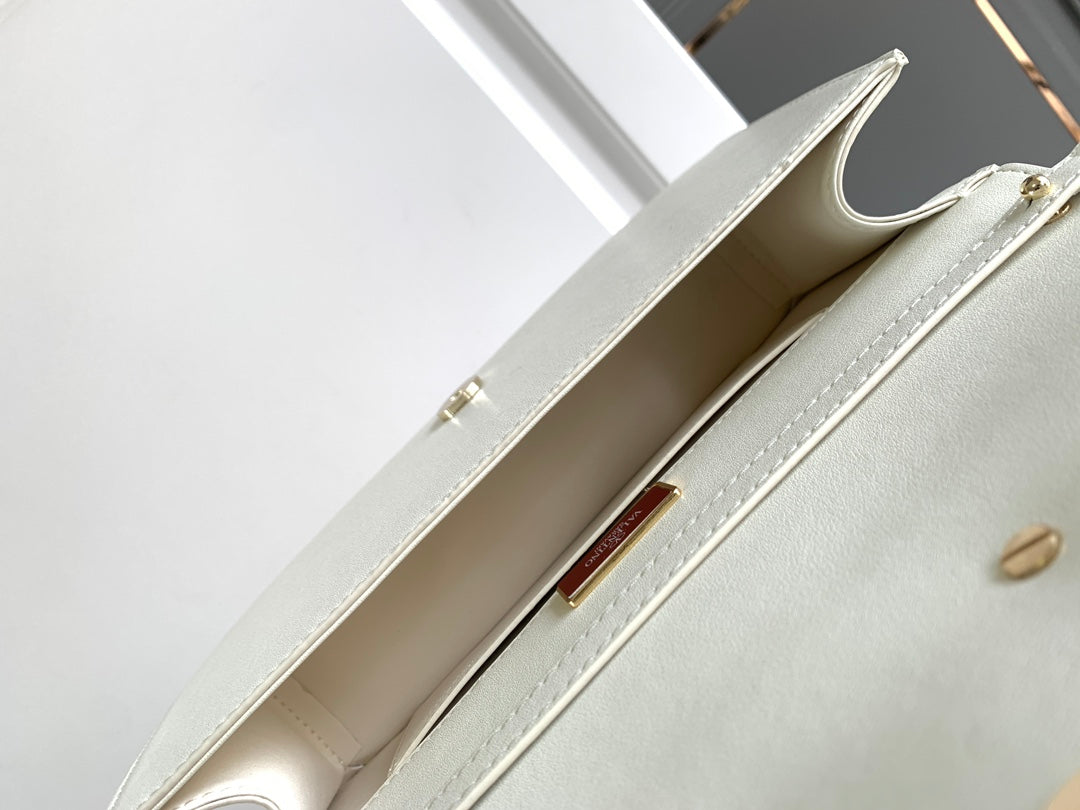 White Large Cowhide Handbag-M8008