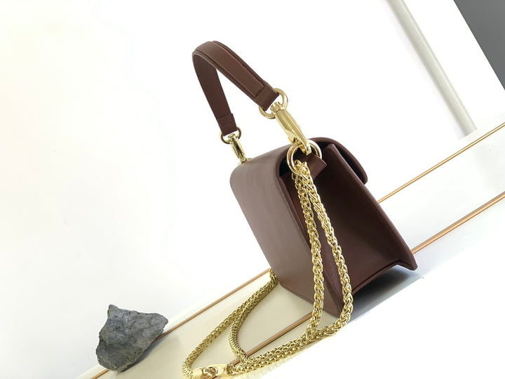 Brown Large Cowhide Handbag-M8008