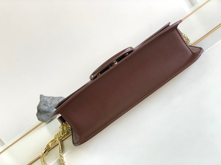 Brown Large Cowhide Handbag-M8008