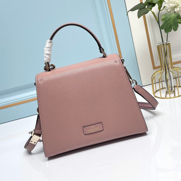 3 Colors Small Crystal Embellished Cowhide Handbag