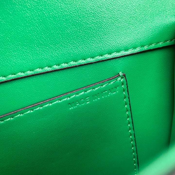 Green Crystal Embellished Cowhide Handbag-M069