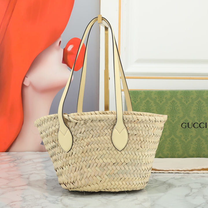 2 Colors-Handmade Bamboo Basket Handbag