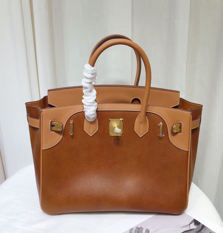 2 Colors - Large Saddle Leather Handbag