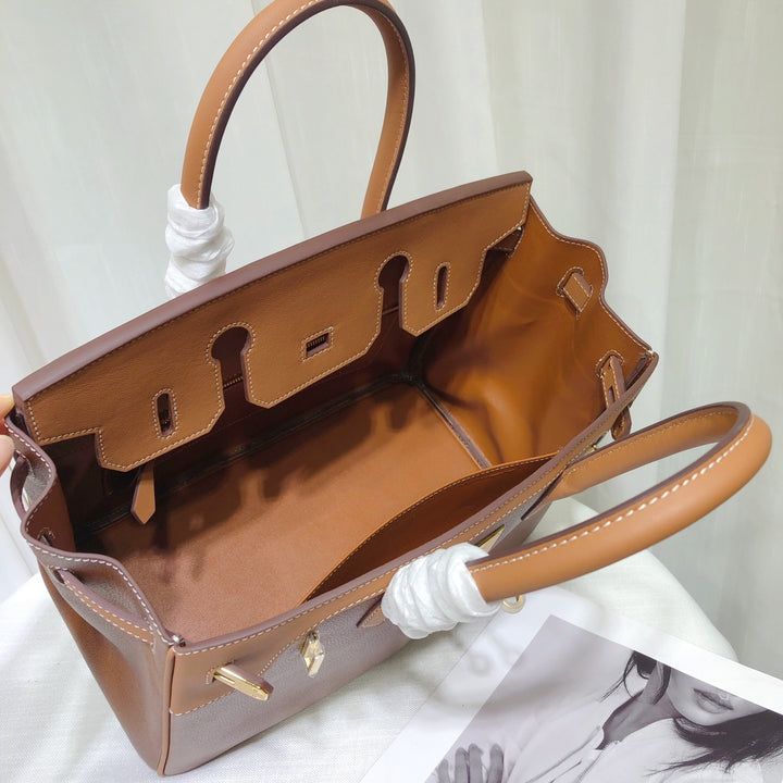 2 Colors - Large Saddle Leather Handbag