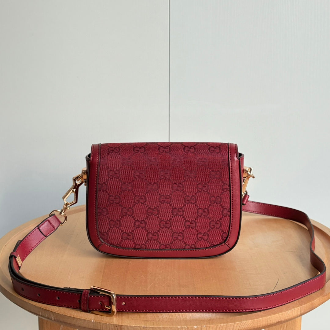 Red Double Strap Saddle Bag