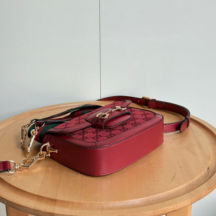 Red Double Strap Saddle Bag