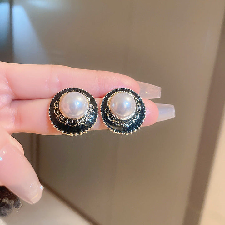 Three-color elegant crystal earrings