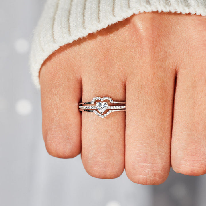 LOVE ME UNTIL I'M ME AGAIN LAYERED HEART RING