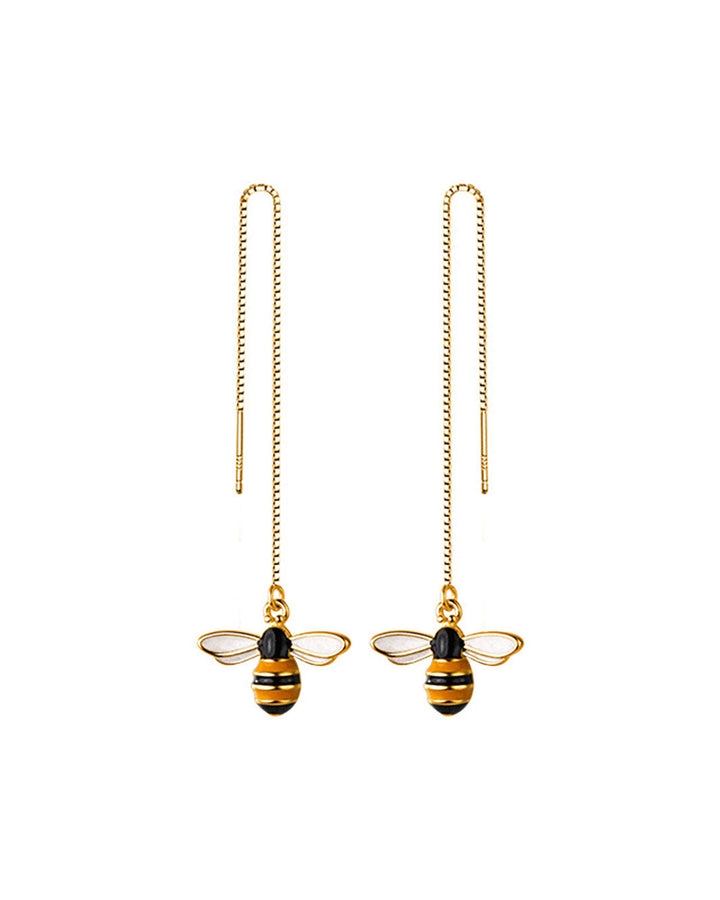 Bee Charm Threader Earrings