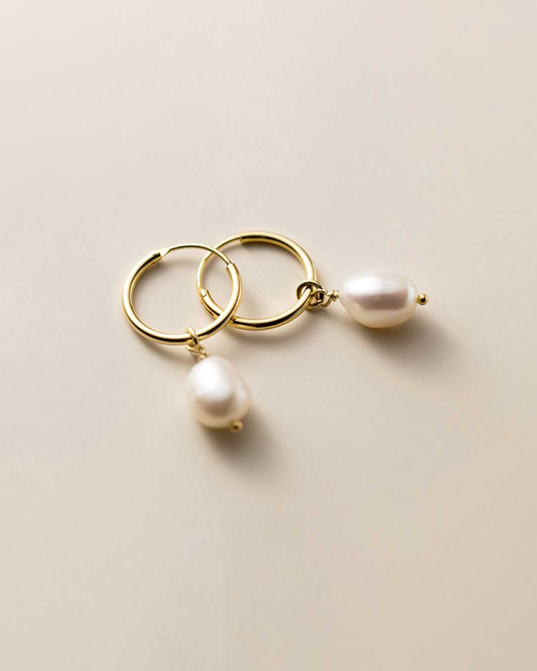 Baroque Pearl Hoop Earrings