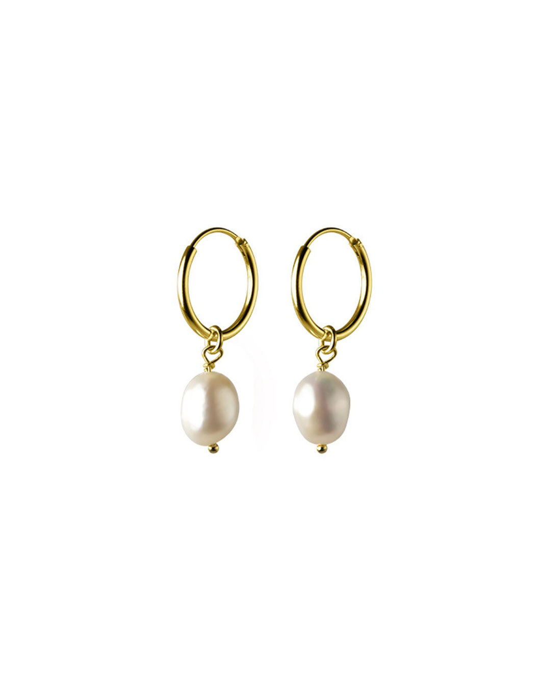 Baroque Pearl Hoop Earrings