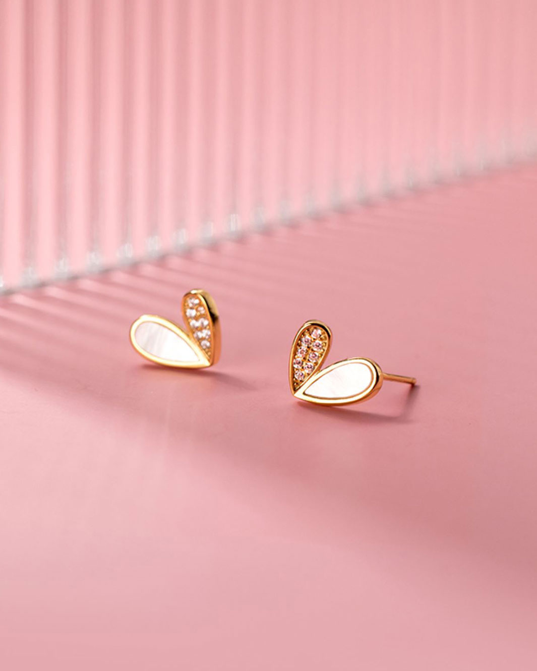 Bella Heart Stud Earrings