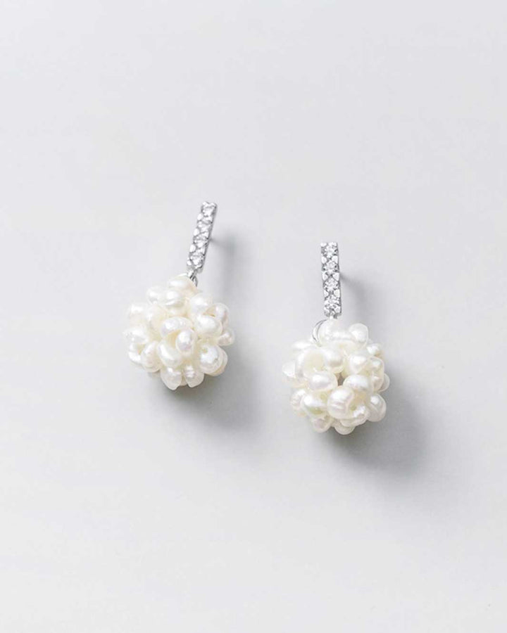 Baroque Pearl Cluster Drop Earrings