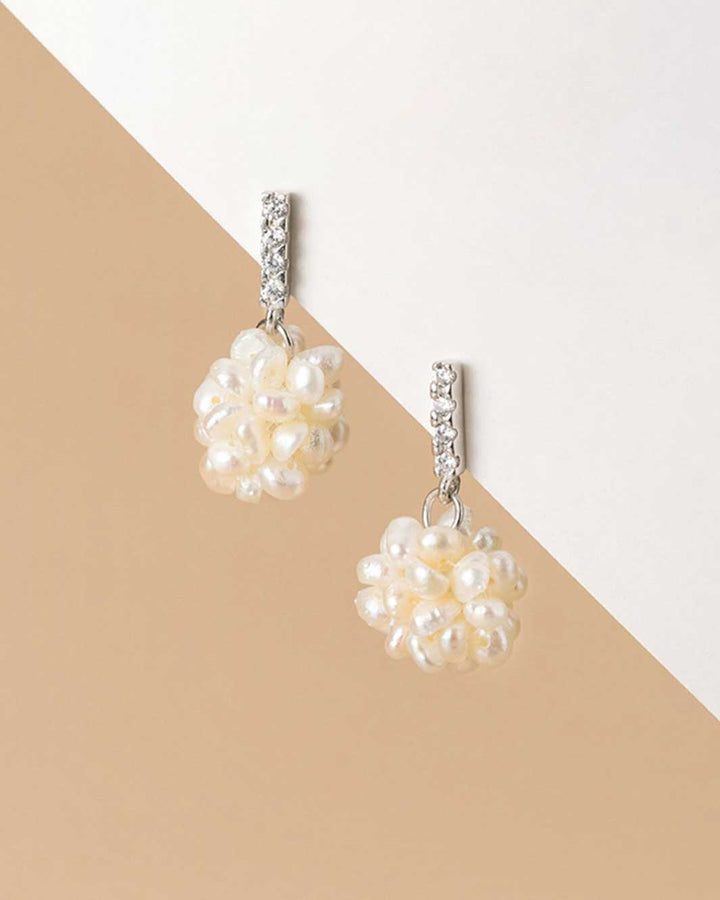 Baroque Pearl Cluster Drop Earrings