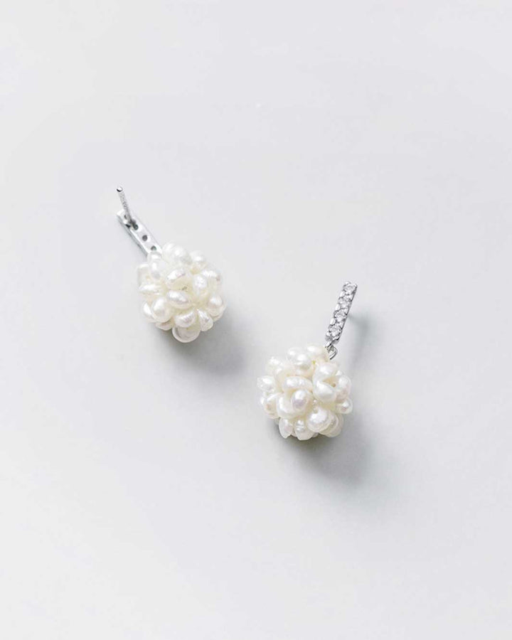 Baroque Pearl Cluster Drop Earrings