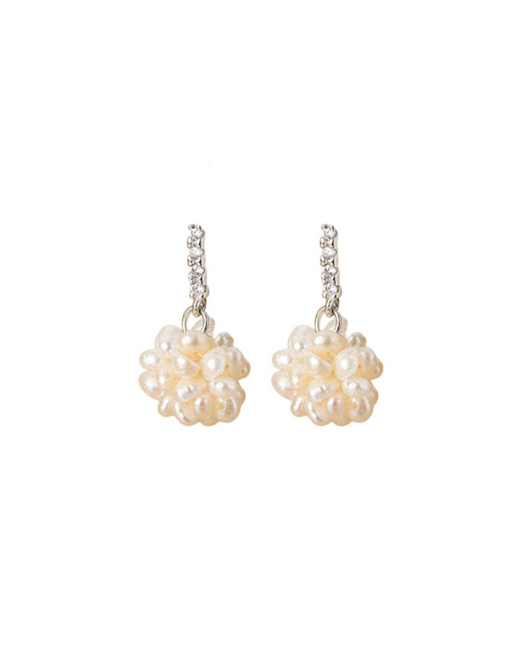 Baroque Pearl Cluster Drop Earrings