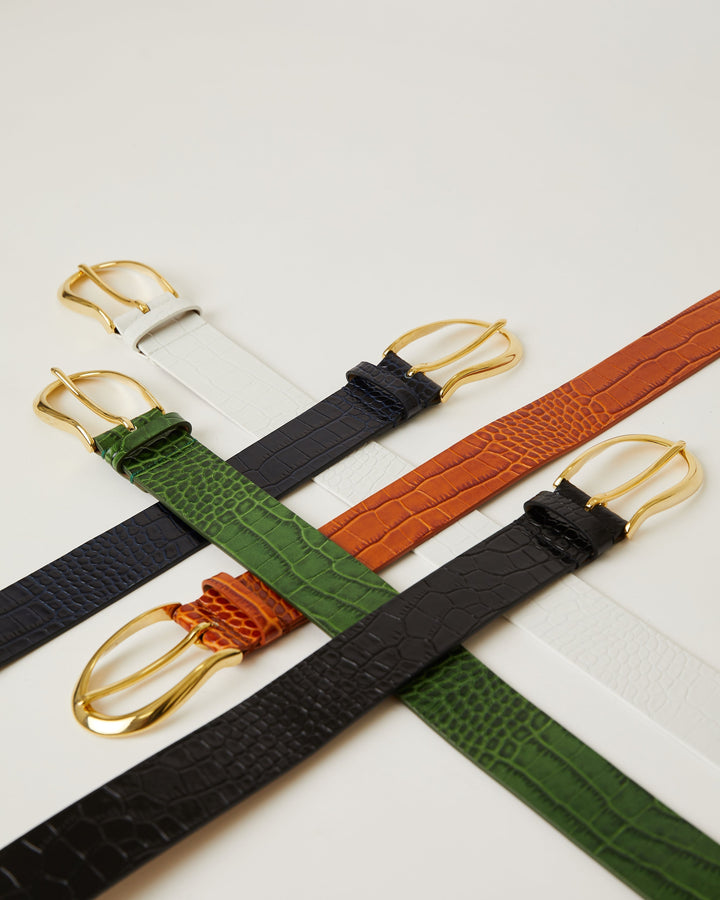 ERIN CROCO LEATHER BELT (FINAL SALE)