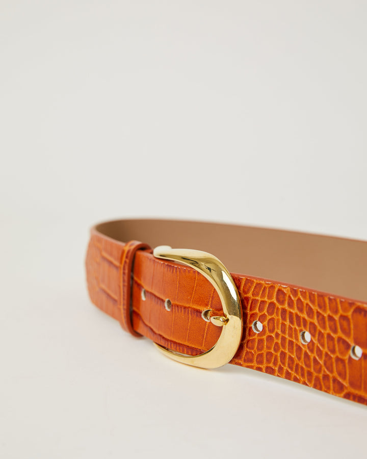 ERIN CROCO LEATHER BELT (FINAL SALE)