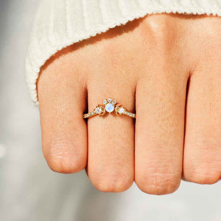 All The Time Double Moon Opal Ring