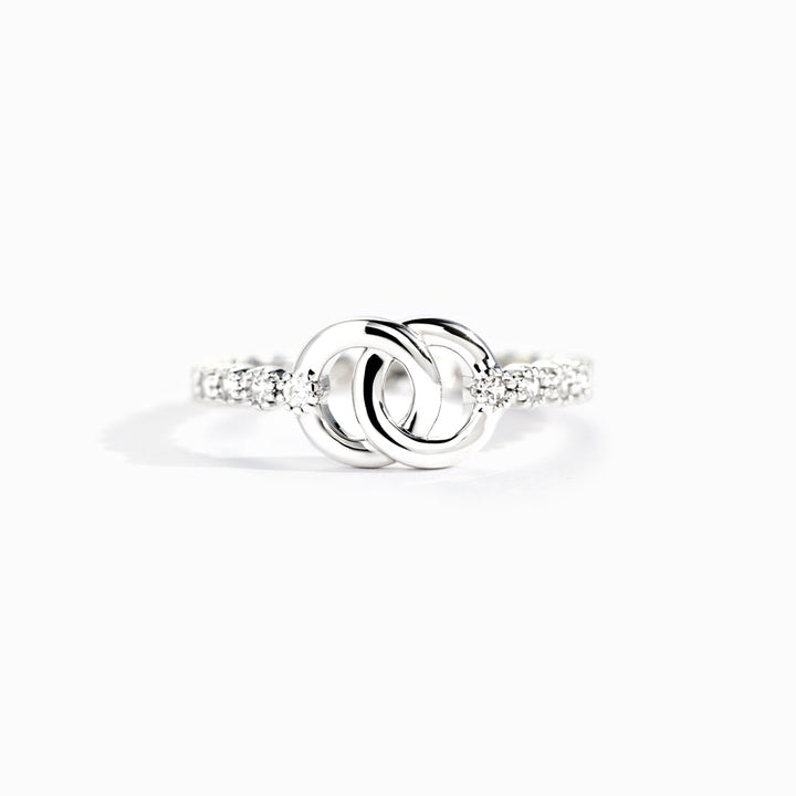 Mother & Daughter Forever Linked Pavé Interlocking Ring