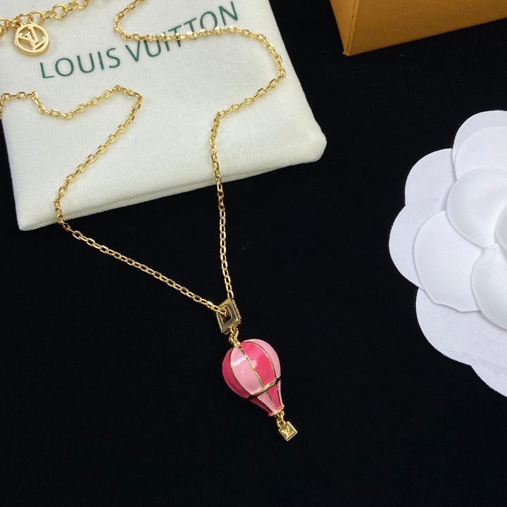 Elegant Hot Air Balloon Pendant Necklace