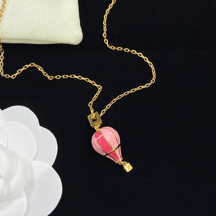 Elegant Hot Air Balloon Pendant Necklace