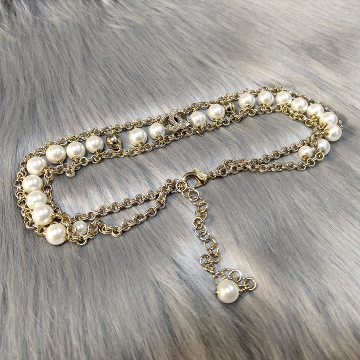 Luxury double layer sweater pearl necklace