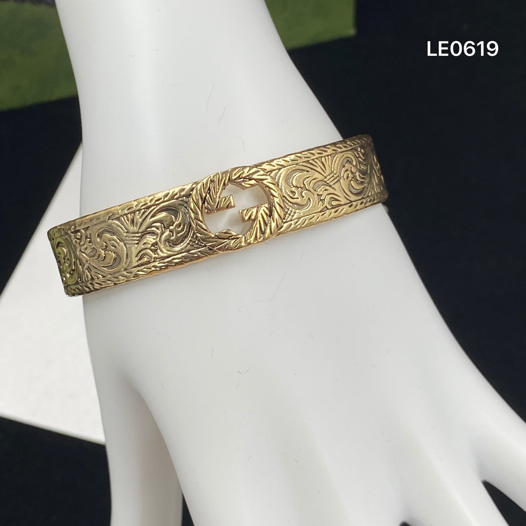 Classic Brass Stamped Bracelet