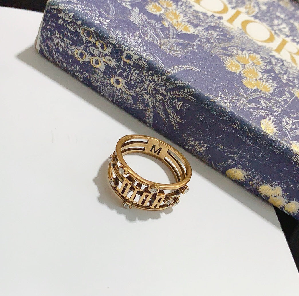 Luxury Monogram Rhinestone Ring