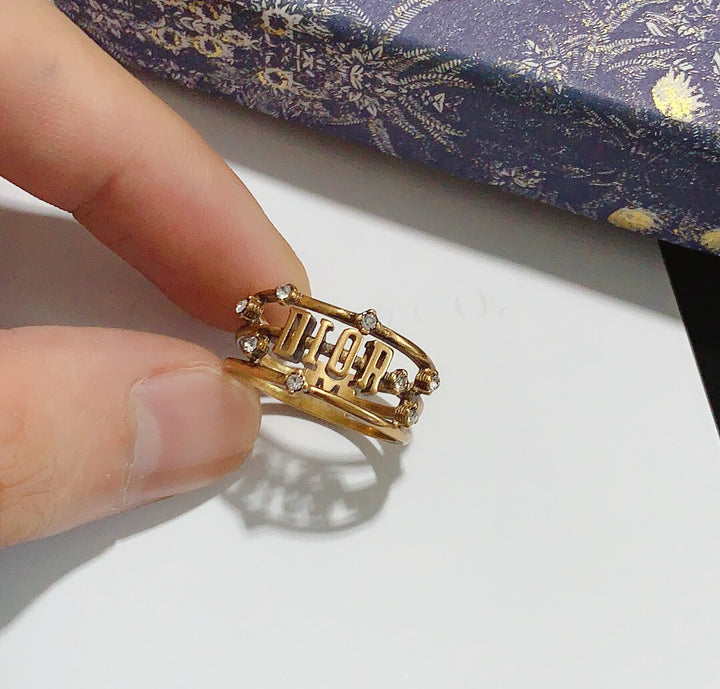 Luxury Monogram Rhinestone Ring