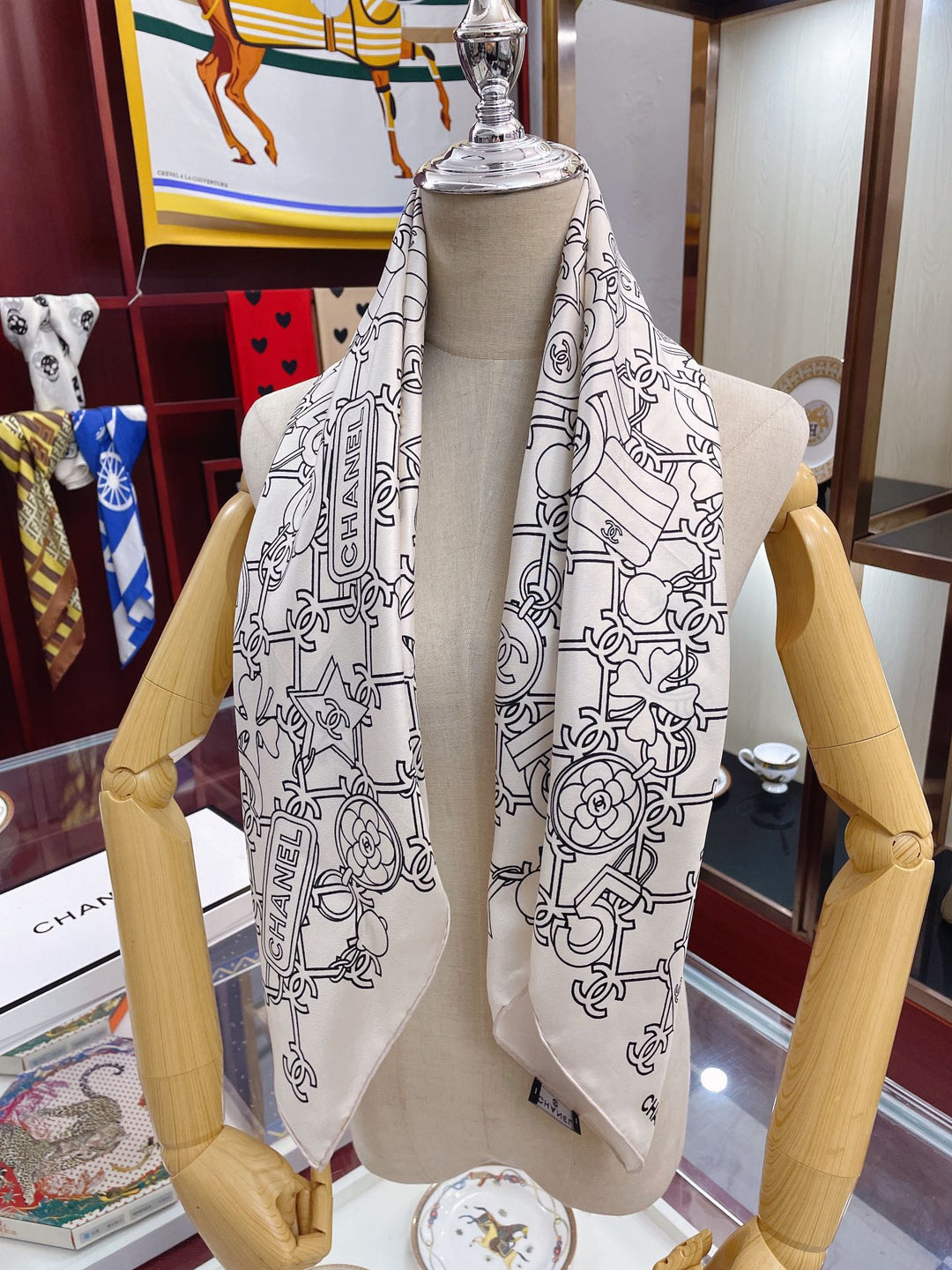 fashion digital graffiti silk square scarf