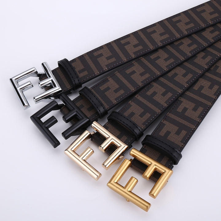 4 colours double F letter belt