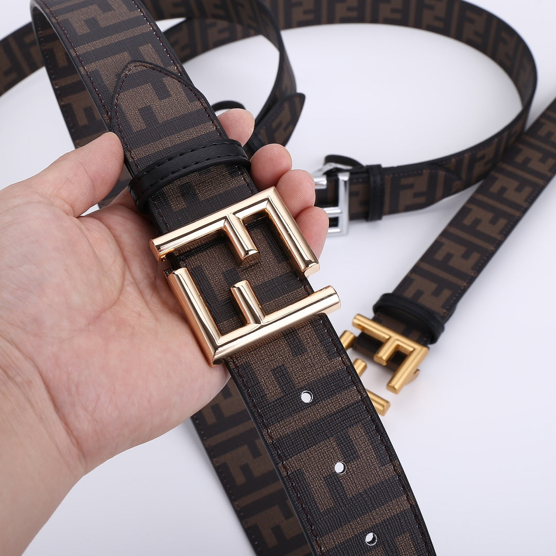 4 colours double F letter belt