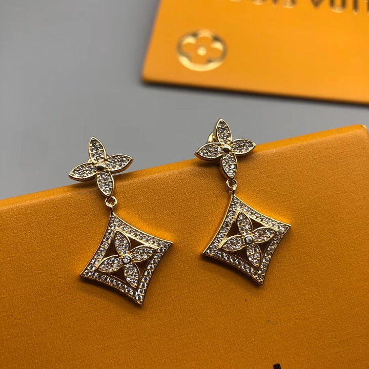 New Clover Rhinestone Earrings