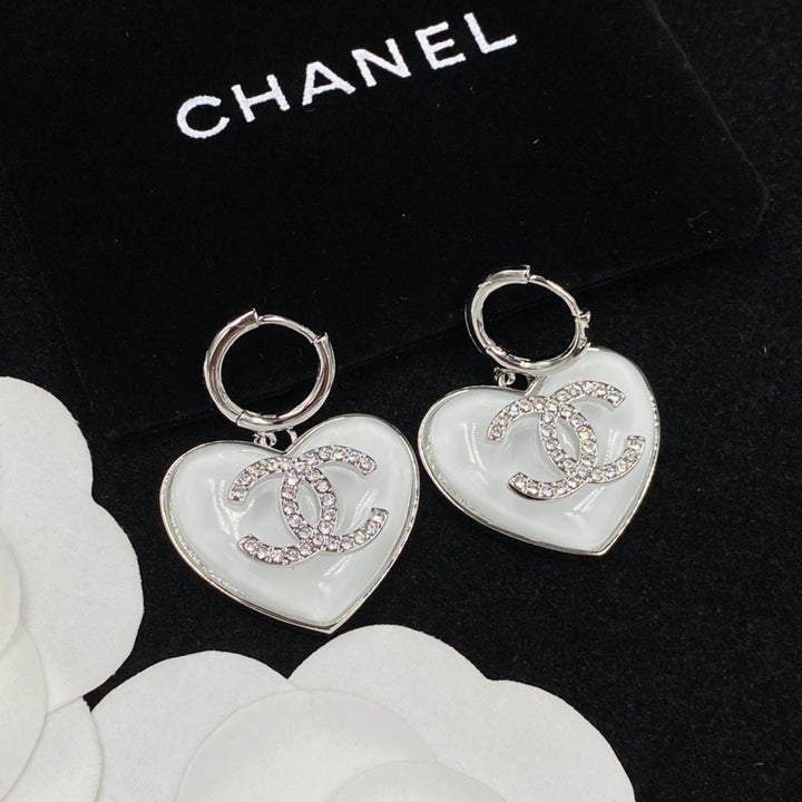 Fashion Heart Rhinestone Earrings