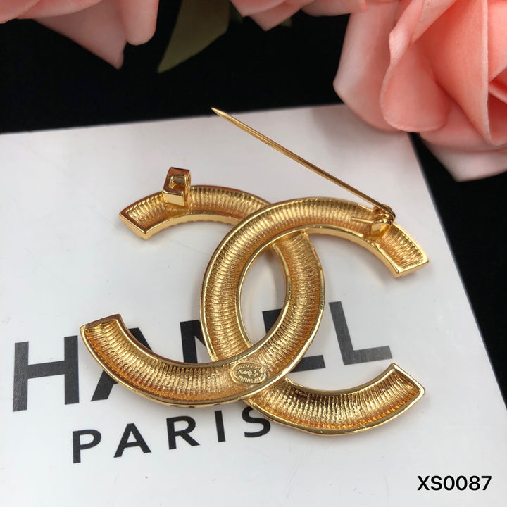 2024 Gold Double C Minimalist Brooch