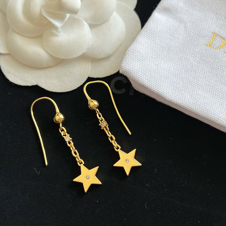 New Brass Star Earrings