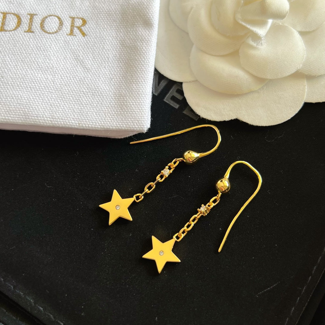 New Brass Star Earrings