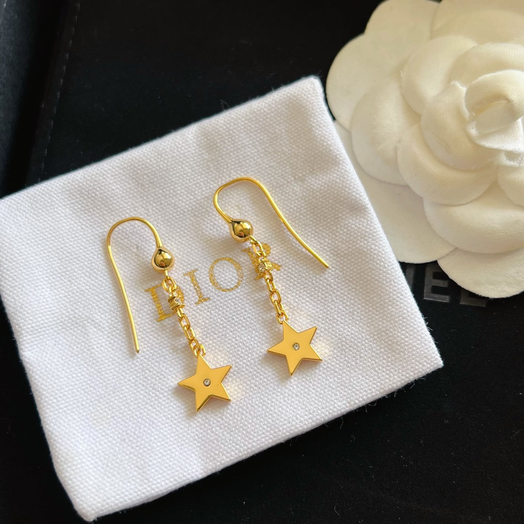 New Brass Star Earrings