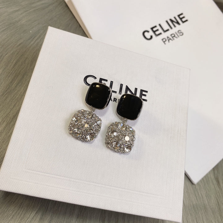 Luxury Agate Stone Rhinestone Earrings