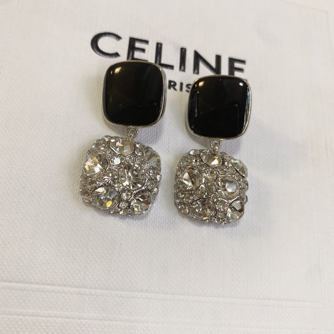 Luxury Agate Stone Rhinestone Earrings