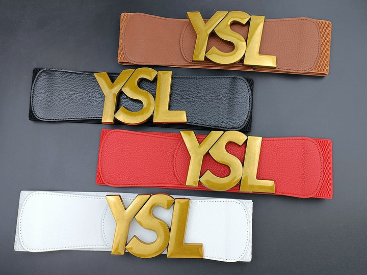 4 colours letter elastic ladies belt