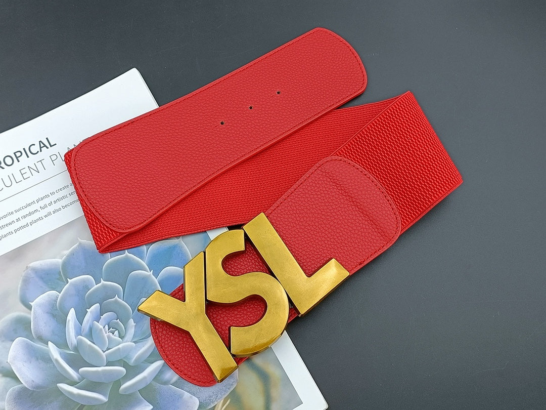 4 colours letter elastic ladies belt