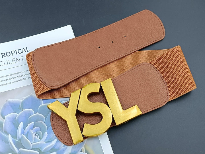 4 colours letter elastic ladies belt